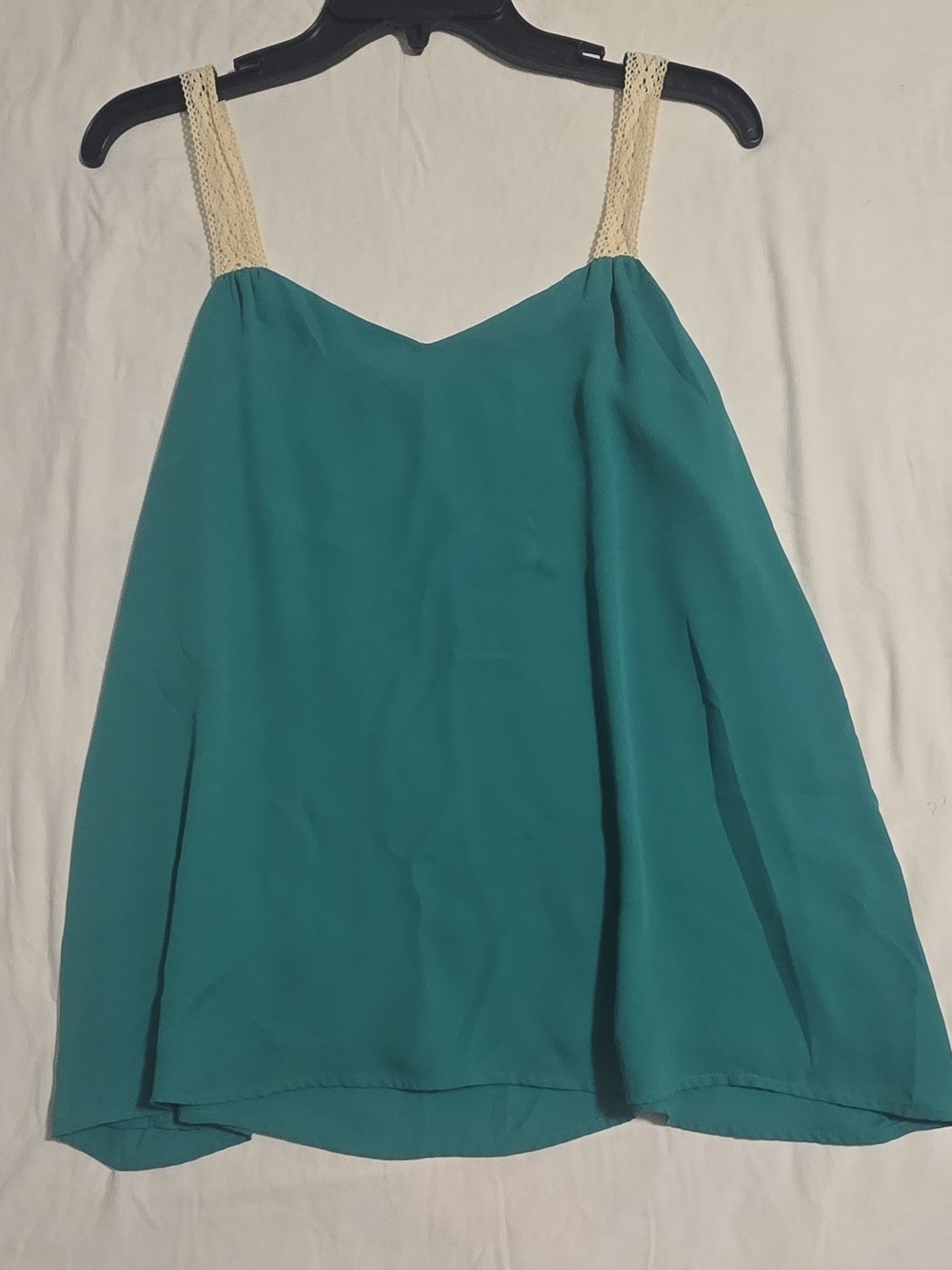 Collective Concepts Women's Green Lace Camisole Tank Top Spaghetti Straps S